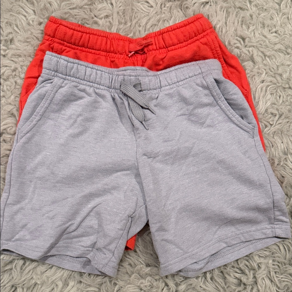 Boys Gray and Red Casual Shorts